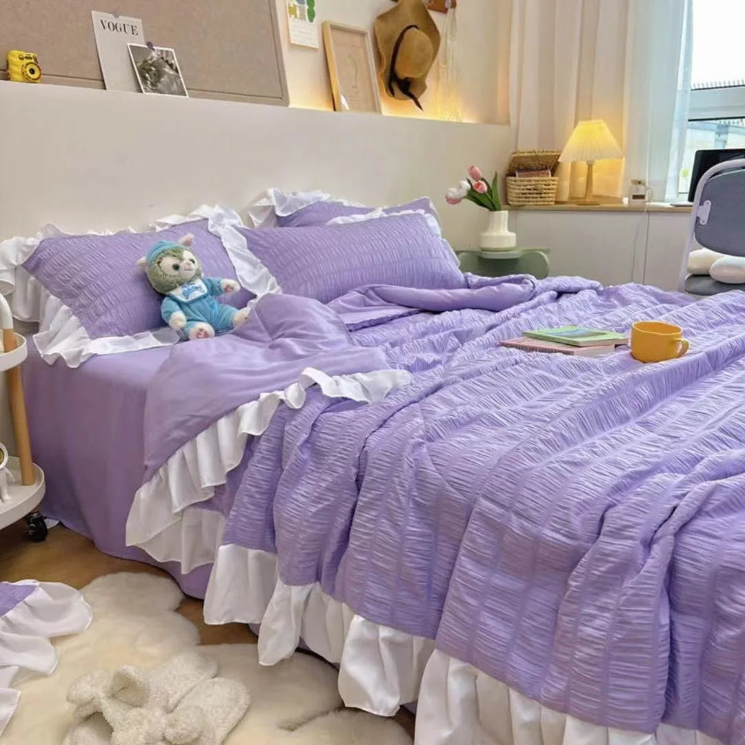 Product Image for Sandsberg | Koreanischer Stil Prinzessin Sommer Quilt Cooler Chiffon Seersucker Klimatisierter Quilt Bettlaken Sommerdecke Decke duvet, 4 / 150x200 cm