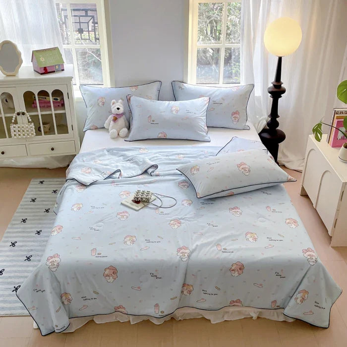 Product Image for Sandsberg | neuer bedruckter cooler Seiden-Sommerdecke dreiteilige Sommer coole Decke Klimaanlagen-Decke cooles Schlaferlebnis waschbar, 150x200cm 3 