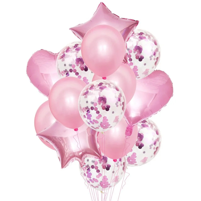Product Image for Sandsberg 14Pcs Multi Konfetti Ballon Happy Birthday Party Ballons Rosé Gold Helium Ballons Junge Mädchen Baby Shower Party Zubehör, andere / rosa