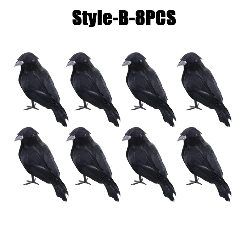 Product Image for Sandsberg | Halloween Dekoration Simulation Schwarze Krähe Rabe Vogelabwehr Schädlingsbekämpfung Taubenabwehr Gartendekoration Außen, Stil B-8PCS