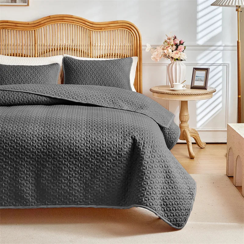 Product Image for Sandsberg 3-teiliges Farbgepatchtes Sommer Doppel König Königin Größe Bettüberwurf Set Luxuriös Weich Atmungsaktive Komfort Set für Schlafzimmer und 