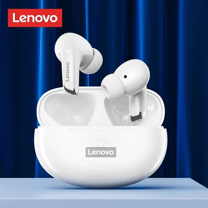 Product Image for Sandsberg | Lenovo LP5 True Wireless Earbuds - Überlegene Klangqualität, Schweißresistent, Aktive Geräuschunterdrückung, LP5 Wit