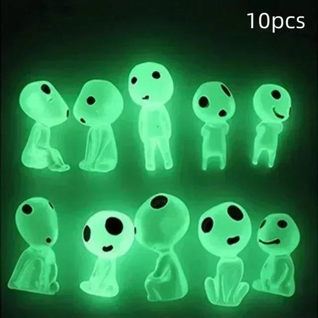 Product Image for Sandsberg | Luminous Kodama Elf Ornamenten - 10Pcs Gloei-in-de-Donkere Miniatuur Figuren voor Vistuinen en Tuindecoratie, Grün / 10 stuks