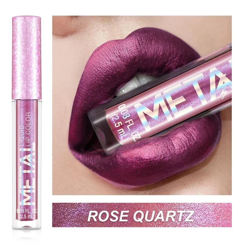 Product Image for Sandsberg | Mattem Glitter Flüssig Lippenstift Makeup Wasserdicht Nicht-klebender Becher Metall Lippenstift Set Langanhaltende Glänzende Lippenfarbe 