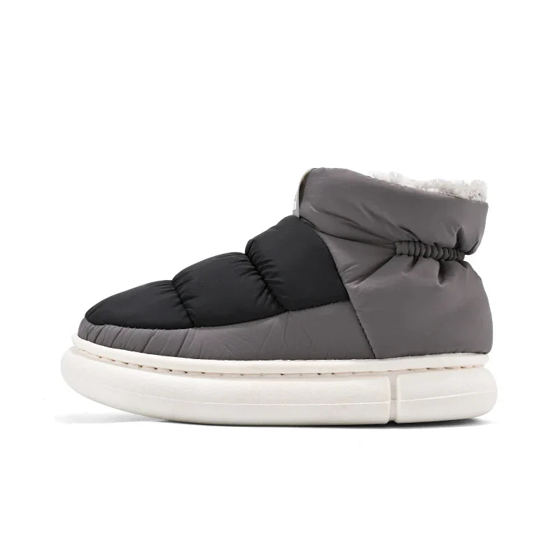 Product Image for Winter Warme Plüsch Stiefel für Männer Frauen Outdoor Flach Freizeitstiefel Männer Wasserdichte Winter Schuhe, schwarz / 37