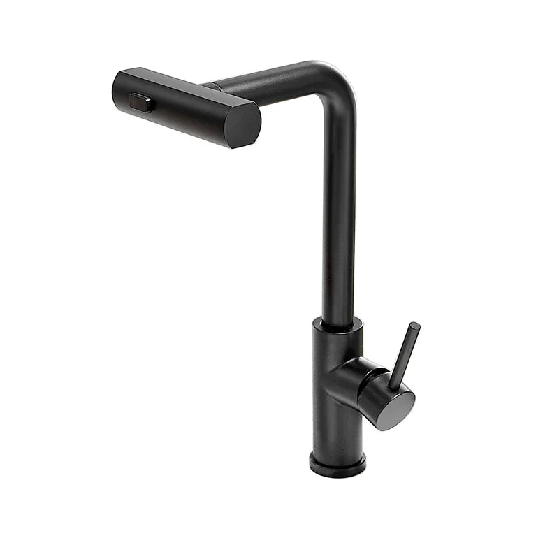 Product Image for YCRAYS Schwarze Küchenarmaturen - Grauer Ausziehbarer Rotierender Wasserfallstrahl Sprühkopf Spülbecken Mischbatterie, Gebürstete Nickel Wasserhahn 