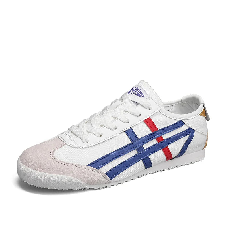 Product Image for Vintage Herren Grün Sneakers Trendy Designer Sportschuhe Unisex Atmungsaktive Training Basket Homme, weiß blau MY03 / 42