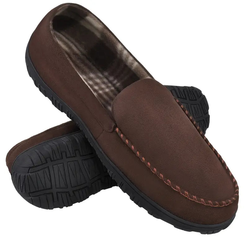 Product Image for Herren Memory Foam Mokassin Hausschuhe, Dunkelbraun / 10.5
