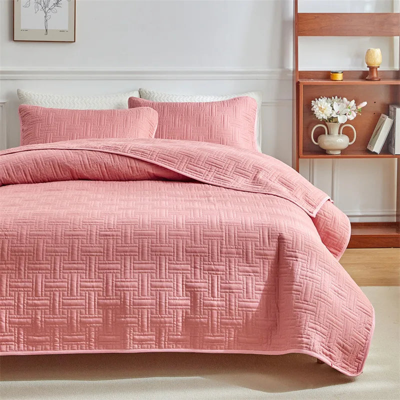 Product Image for Sandsberg 3-teiliges Farbgepatchtes Sommer Doppel König Königin Größe Bettüberwurf Set Luxuriös Weich Atmungsaktive Komfort Set für Schlafzimmer und 