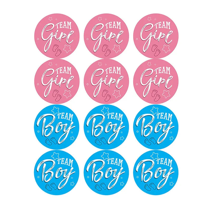Product Image for Sandsberg 60/120 Stück Team Junge Team Mädchen Aufkleber Junge oder Mädchen Aufkleber für Geschlechtsrevealing Party Dekoration Baby Shower Zubehör 