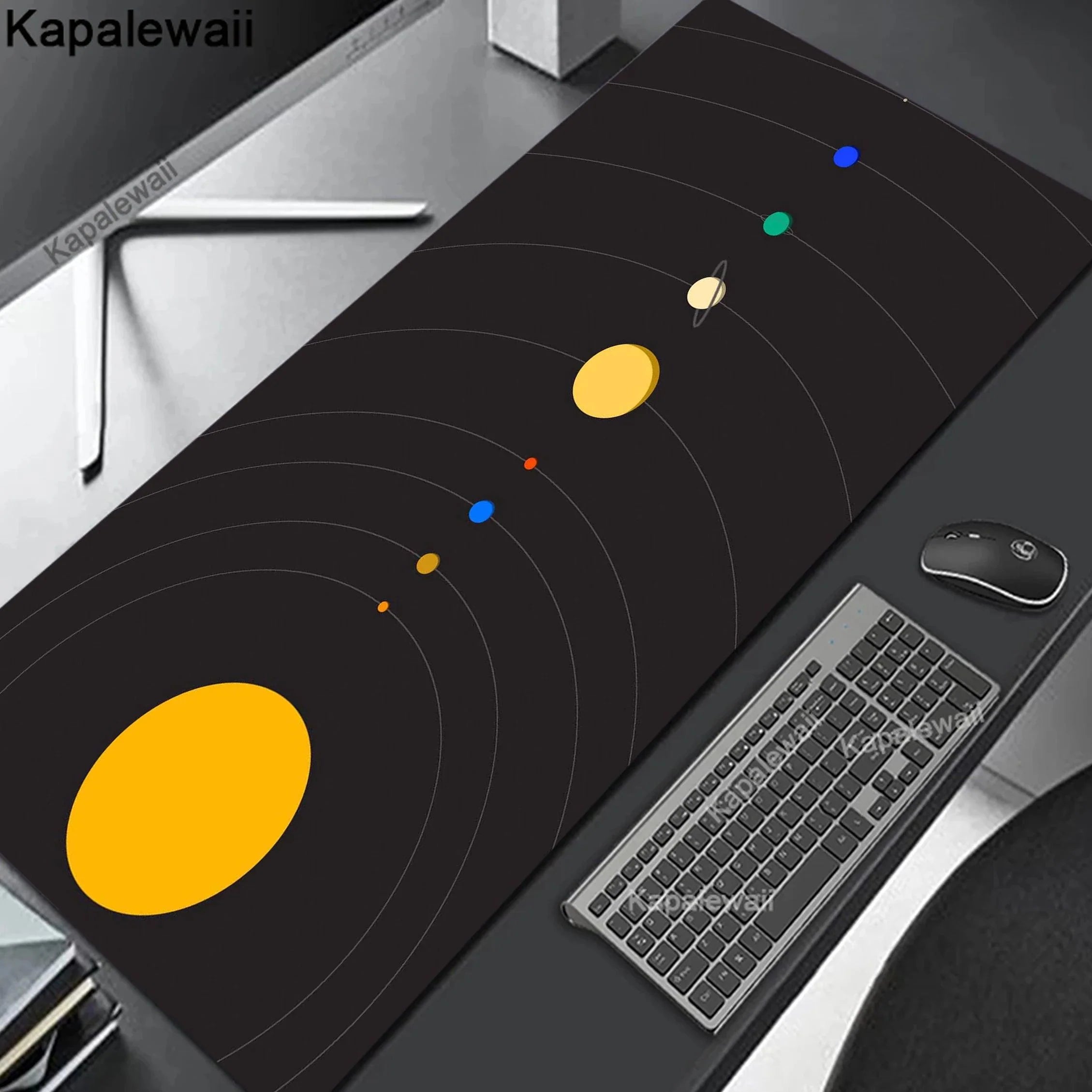 Product Image for Sandsberg | Adorable Kawaii Cat XXL Gaming Mauspad - 900x400mm Gummi Schreibtischunterlage für verbesserten Komfort und Leistung, Sonnensystem (7) / 