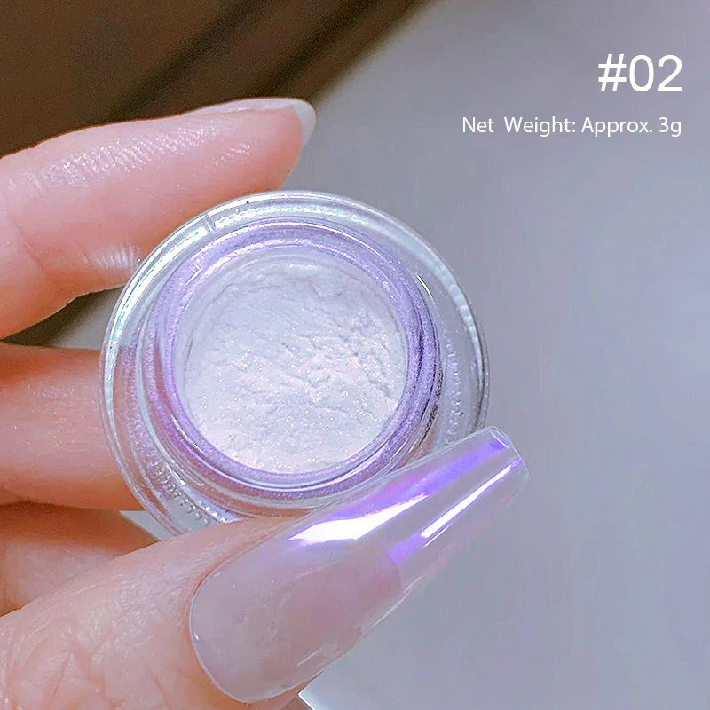 Product Image for Sandsberg | Aurora Pearl White Nails Glitter Dust Chrome Gradient Rubbing on Powder Mirror Reflective Magnetic Pigment Nagelkunst Dekorationen, 56594-