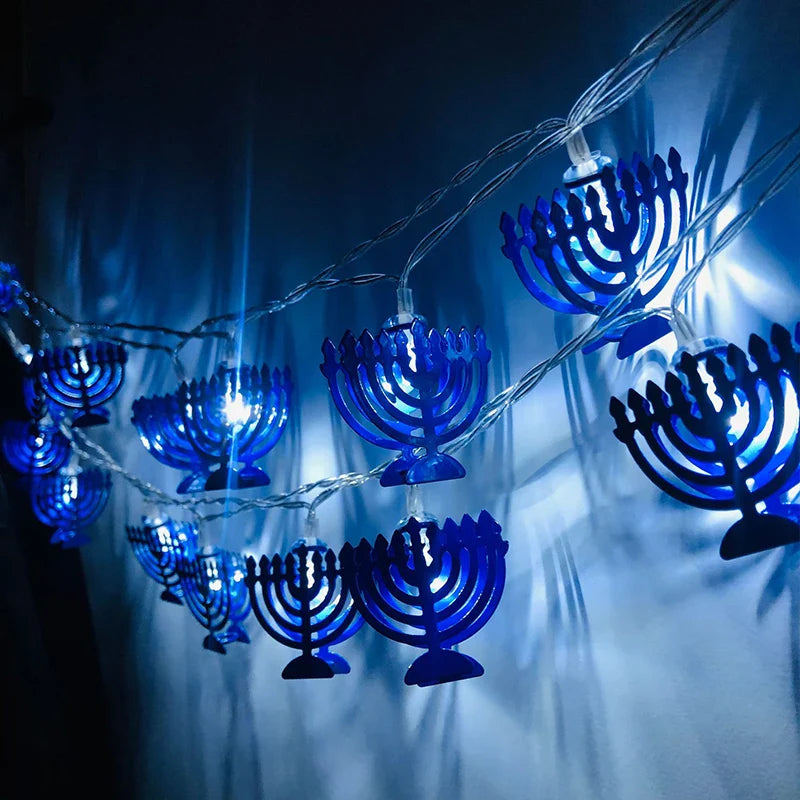 Product Image for Sandsberg 1.65M 10LED Judentum Mogen David Stern Lichter Schnur Chanukka Schawuot Jüdisches Fest der Weihe Menora Partybedarf, B
