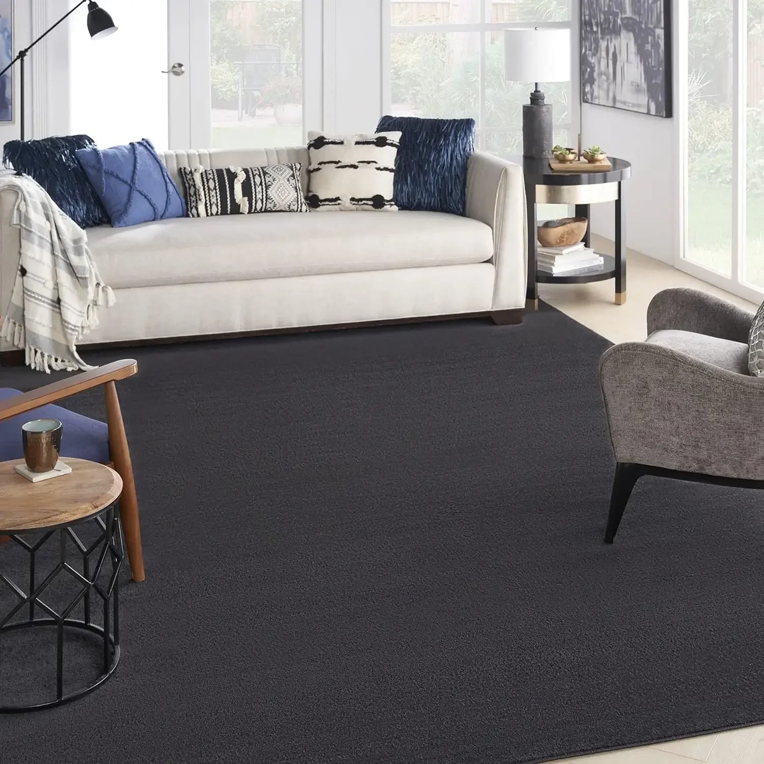 Product Image for Sandsberg | Runde Teppich für Zimmer Schlafzimmer Dekor, Kreis Boho Teppich für Wohnzimmer, Weicher Fluffiger Shaggy Teppich für Mädchen Zimmer Dekor 