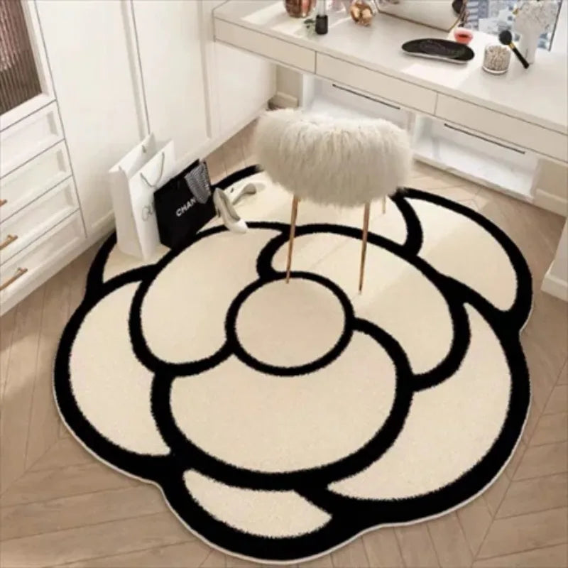 Product Image for Unregelmäßiger Kurzflor-Teppich mit Blumenmuster – Großer Bereichsteppich für Wohnzimmer, Schlafzimmer & Balkon, 3 / 50x50cm