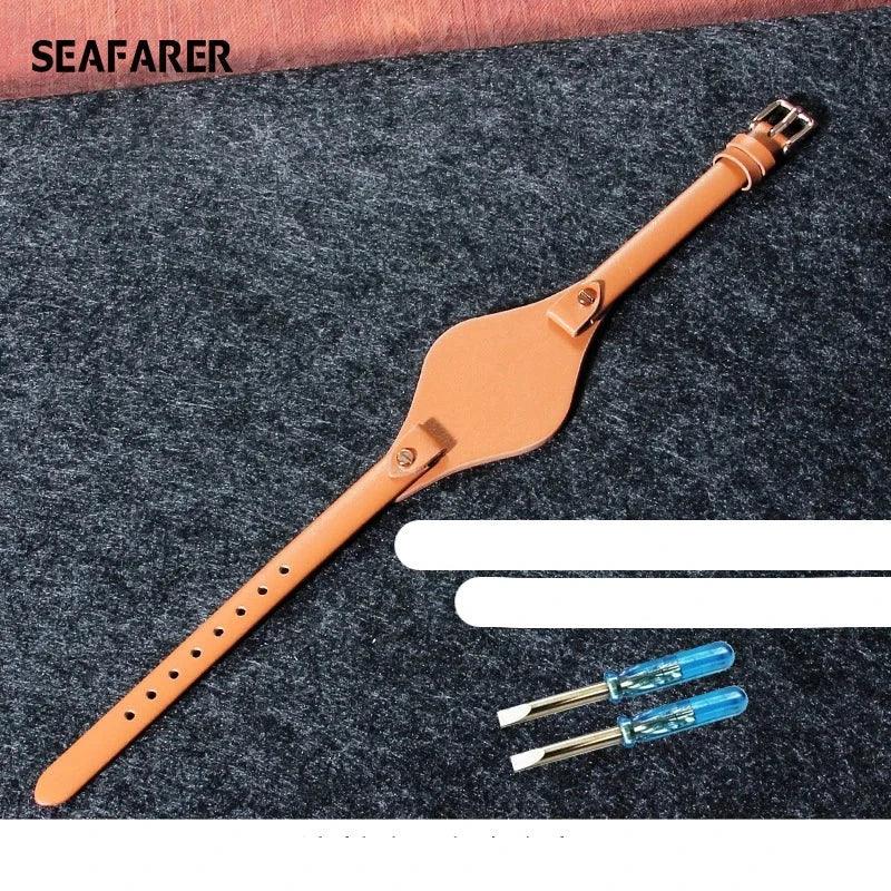 Product Image for Sandsberg | Elegante Rindsleder-Uhrenarmbänder mit roséfarbenem Stahlverschluss - Ein luxuriöses Damenaccessoire, Hellbraun-Rosa-K1 / 8mm