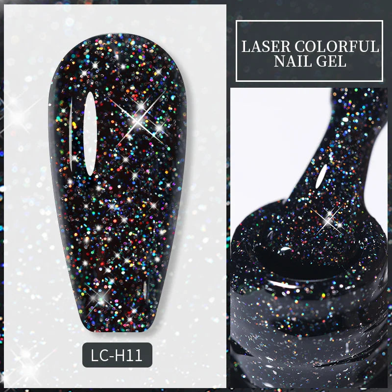 Product Image for Sandsberg |7ml Glitzer Gel Nagellack Semi Permanent Pailletten Soak Off UV Gel Bunte DIY Nagel Kunstlacke, LC-H11