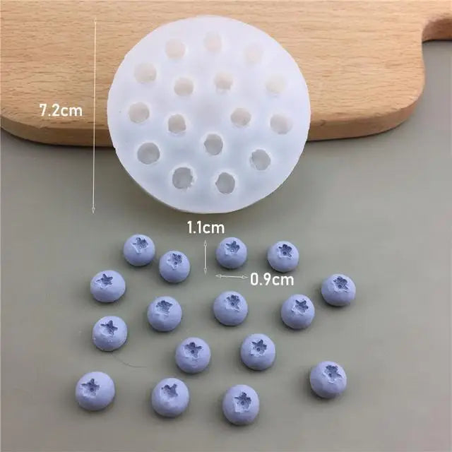 Product Image for Sandsberg | 3D Heidelbeere Himbeere Kerzenform Simulation Obst Fondant Silikonform DIY Schokolade Keks Backform Kuchen Dekorationswerkzeug, S-
