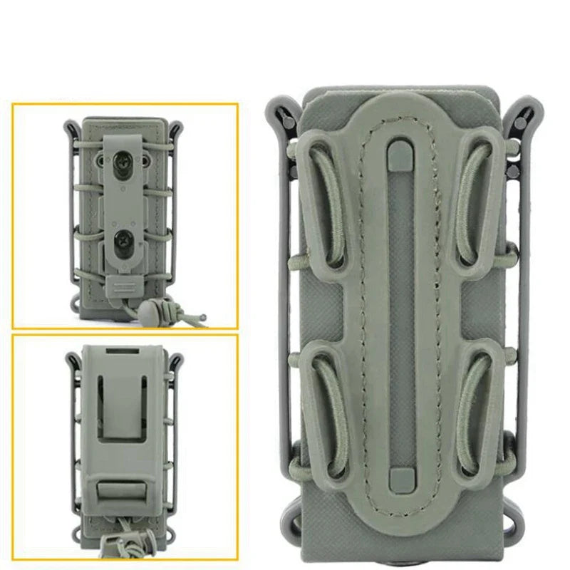 Product Image for Taktische Molle Magazin Tasche | AR 15 M4 AK 47 7.62 5.56 9mm Scorpion | Schneller Magazin Holster Fall Halter | Waffen Jagd Airsoft Zubehör, 9mm grün
