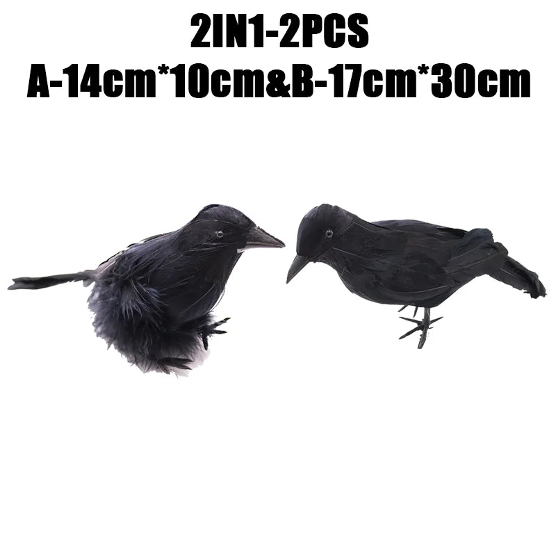 Product Image for Sandsberg | Halloween Dekoration Simulation Schwarze Krähe Rabe Vogelabwehr Schädlingsbekämpfung Taubenabwehr Gartendekoration Außen, Mix-2TEILE
