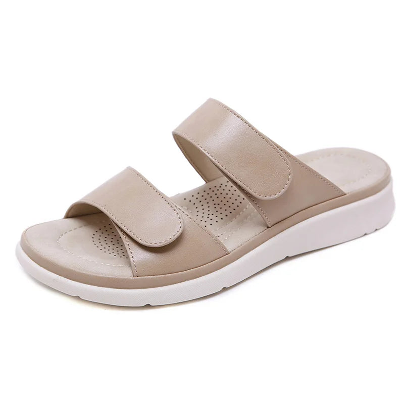 Product Image for Sommer Schuhe Frauen Sandalen Weiche Flache Strand Sandalen Sommer Damen Pink Schwarz, aprikose / 9
