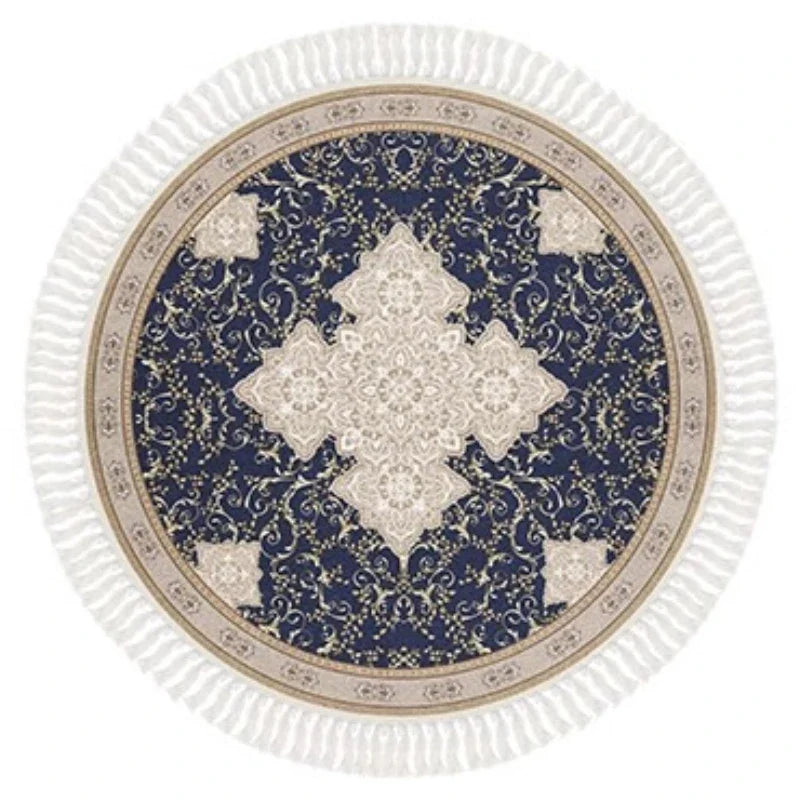 Product Image for Sandsberg | Französischer Retro Wohnzimmer runder Fransenteppich ethnischer Stil Schlafzimmerteppich Luxus Kunst Heimteppich florale geometrische 