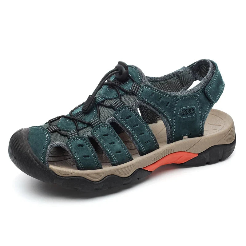 Product Image for Sommer Herren Outdoor Sandalen Strand Schuhe Echtes Leder Trekking Wandern, Grau / 47