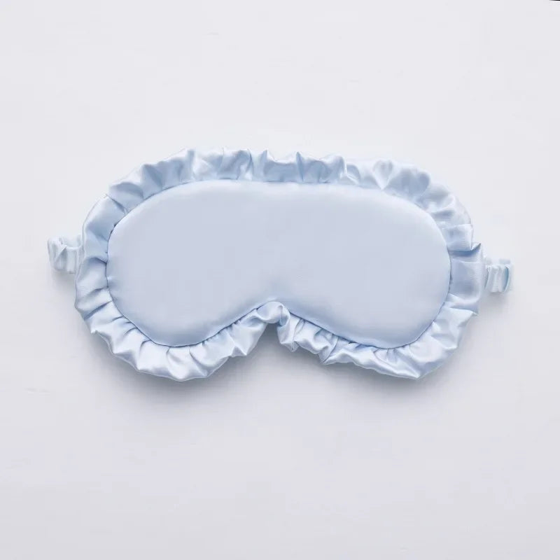 Product Image for Volant Maske - Luxuriöse seidenweiche Schlafmaske mit Rüschen, Blau
