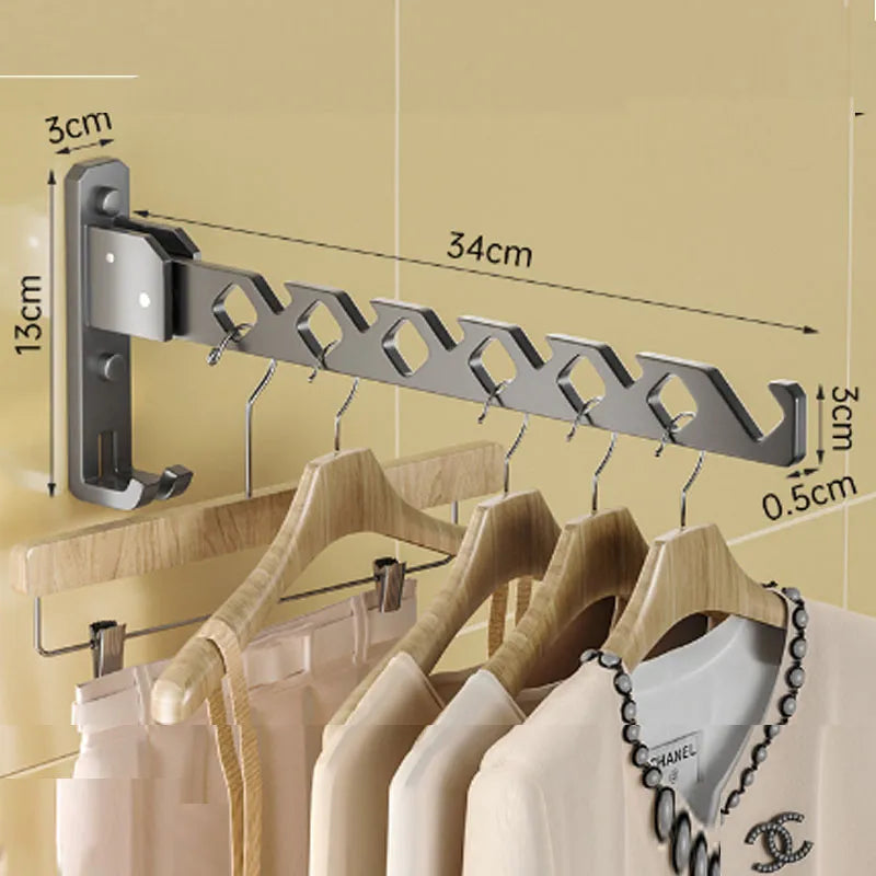 Product Image for Verstellbares Wandmontiertes Kleidertrockengestell - Zusammenklappbarer Kleider- und Kleidung Organizer mit hochbelastbarem Design, grau