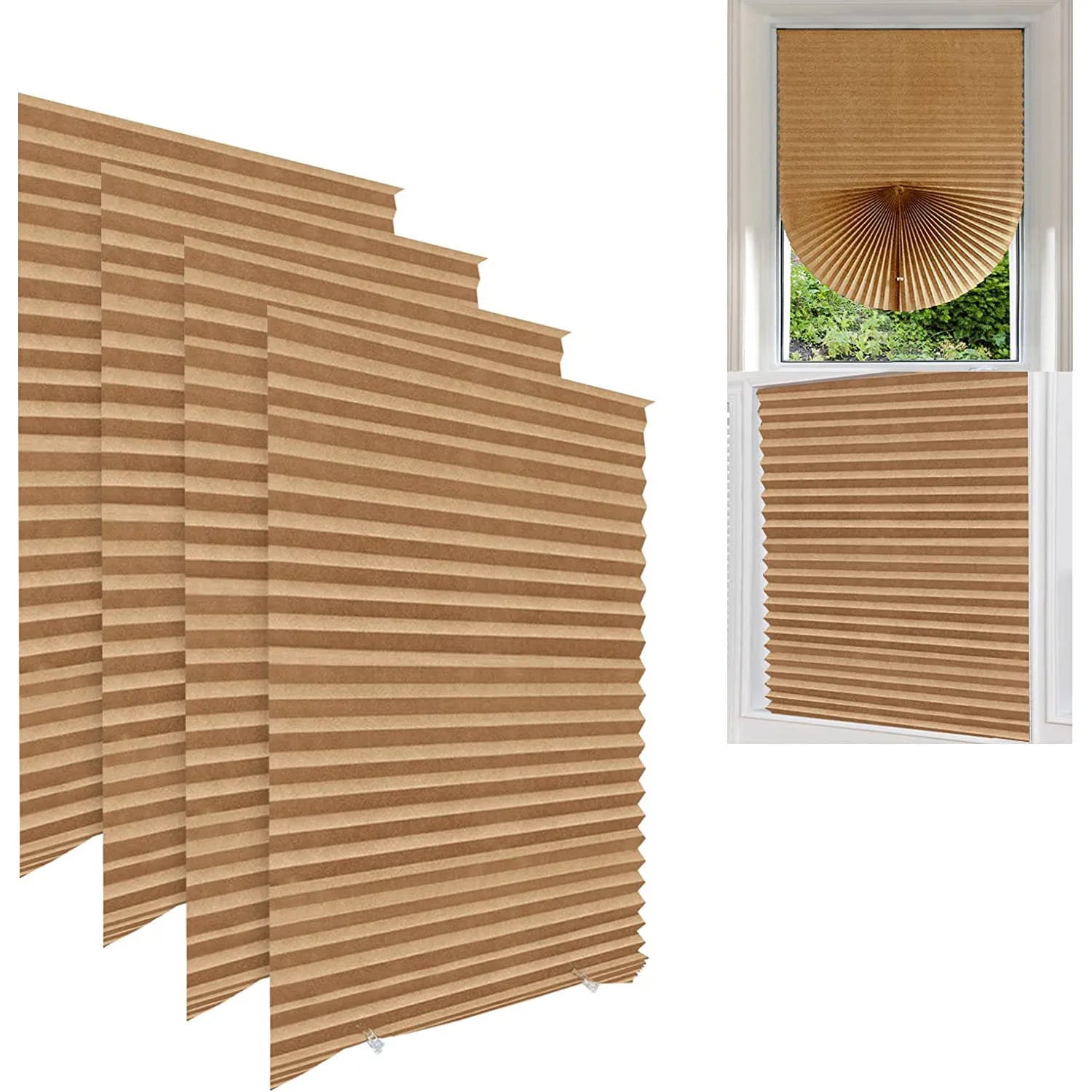 Product Image for Zebra Fensterjalousien – Verdunkelungs-Rollos für Fenster und Französische Türen – Ideal für Küche und Badezimmer, Blind Coffee / 60W x 180L cm