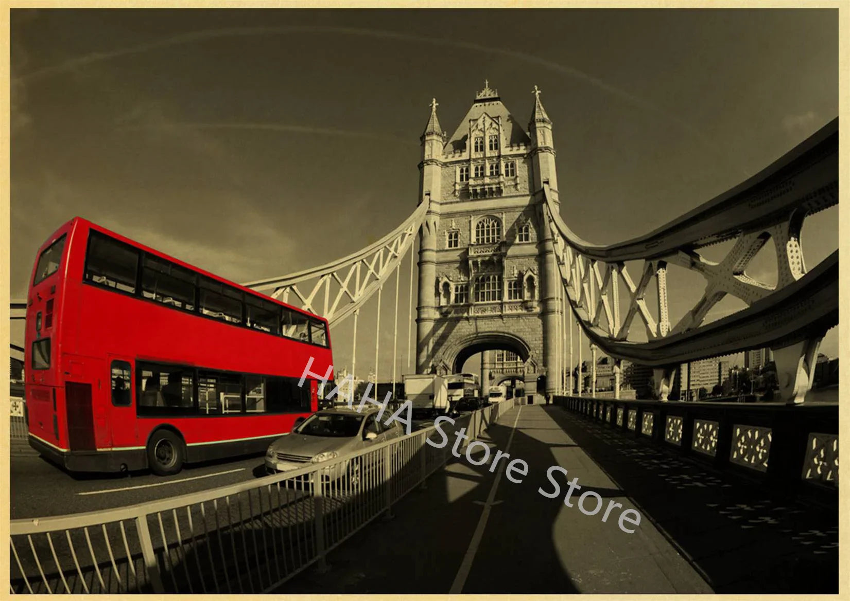 Product Image for Vintage Poster London Street Rote Telefonzelle Wandbilder Wohnzimmer Zuhause Dekoratives Gemälde Tapete Wand, 25 / A4