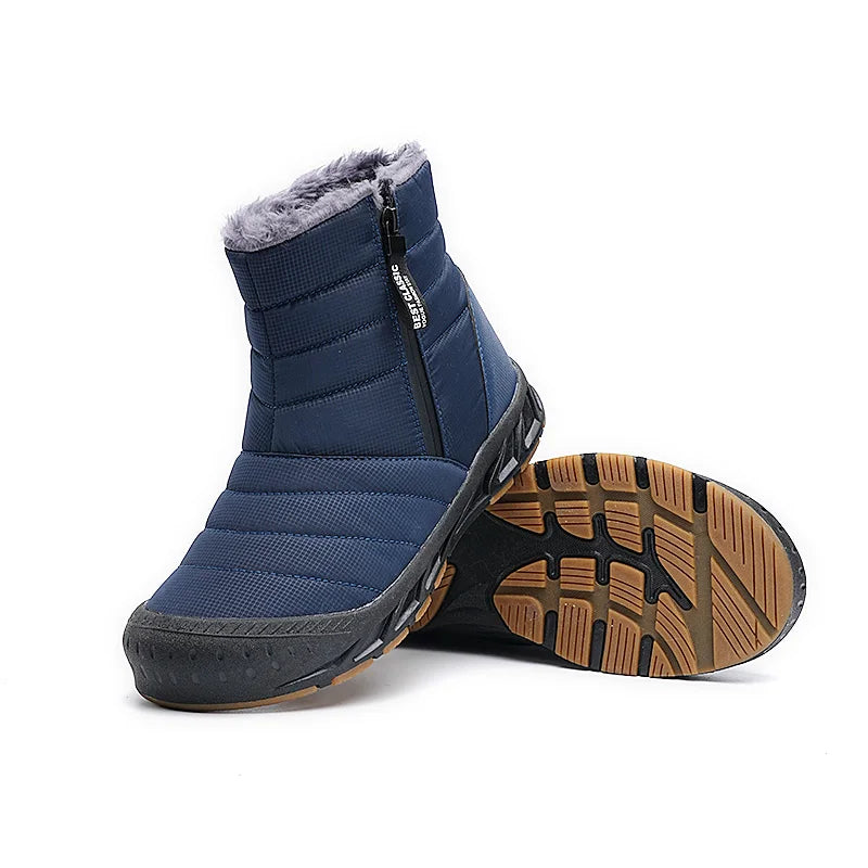 Product Image for wintersneaker stiefel männer knöchel hombre warm plüsch outdoor herrenschuhe lange fell lässige schuhe rutschfest lang, Blau / 46