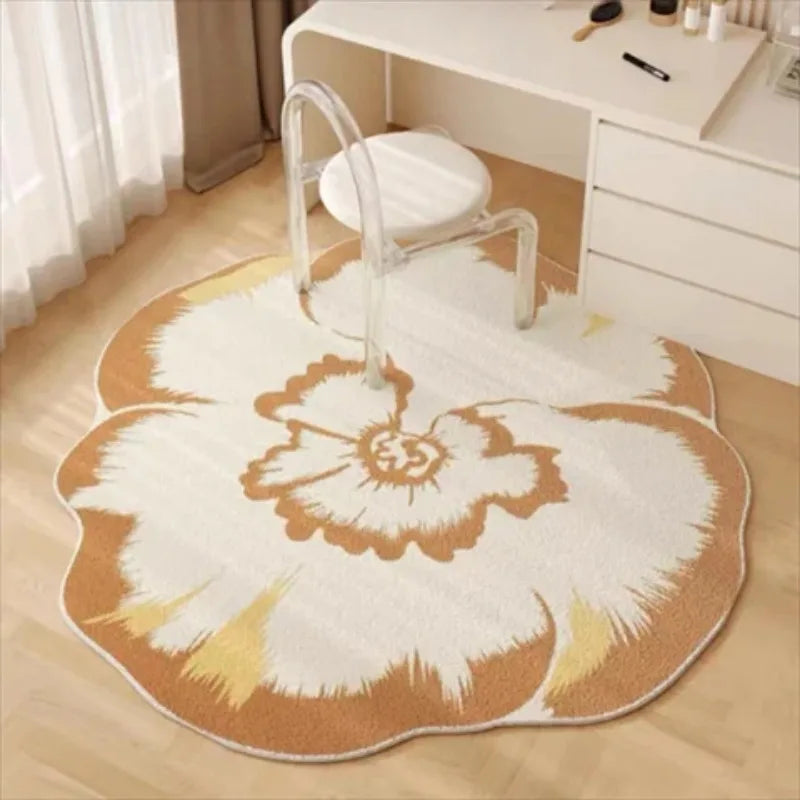 Product Image for Unregelmäßiger Kurzflor-Teppich mit Blumenmuster – Großer Bereichsteppich für Wohnzimmer, Schlafzimmer & Balkon, 11 / 80x80cm