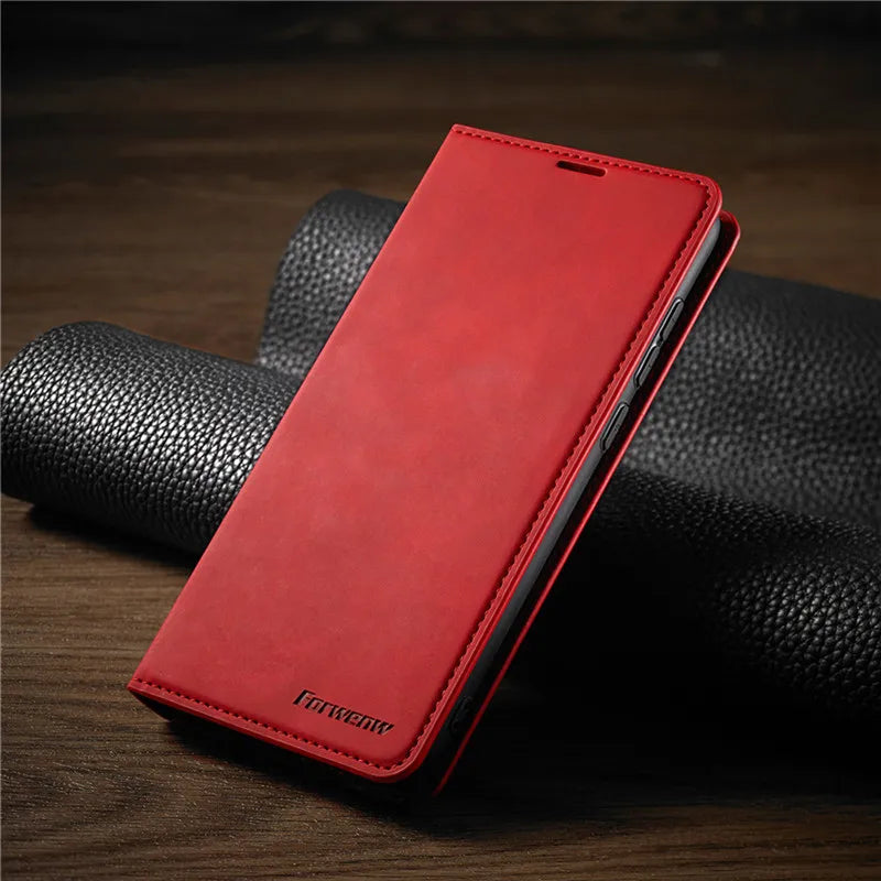 Product Image for Sandsberg iPhone Hülle: Magnetische Leder Tasche für stilvollen Schutz, Rot / iPhone 13 Mini