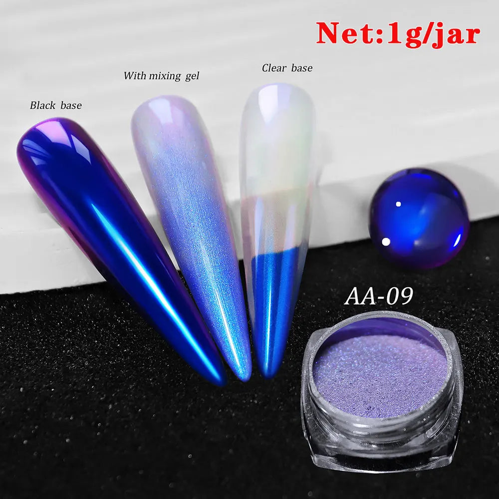 Product Image for Sandsberg |1jar Chrome Chameleon Aurora Nagelpulver Metallischer Effekt Nagelglitzer Pigment Spiegel Nagel Rubbing Staub Gel Nagellack Zubehör, FT234-