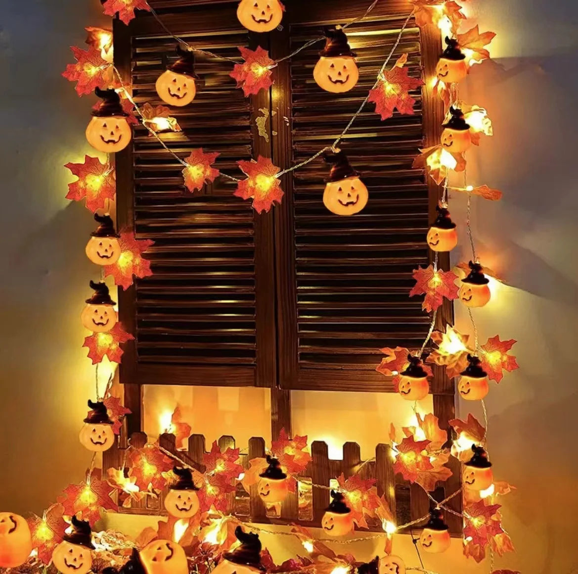 Product Image for Sandsberg | Künstliche Herbst-Ahornblätter Kürbis Girlande LED Fairy String Licht Weihnachts Thanksgiving Dekoration DIY Halloween Party Zuhause, stil