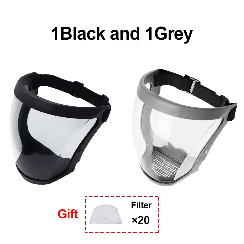 Product Image for Transparentes Gesichtsschild - Arbeitsschutzmaske, Gesichtsschutzschirm für Küchenzubehör und Gadgets, Schwarz und Grau