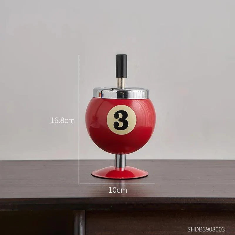 Product Image for Sandsberg | Schicker, von Billard inspirierter Metall-Aschenbecher - Stylisches Rauchzubehör und dekorativer Akzent für Zuhause und Büro, Stil B