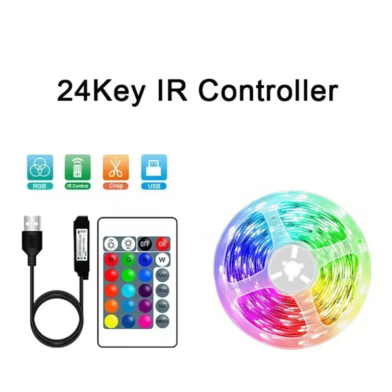 Product Image for Sandsberg | Bluetooth RGB LED Strip Light - 1-40M/App-gesteuert, 24keys IR-Controller / 3m
