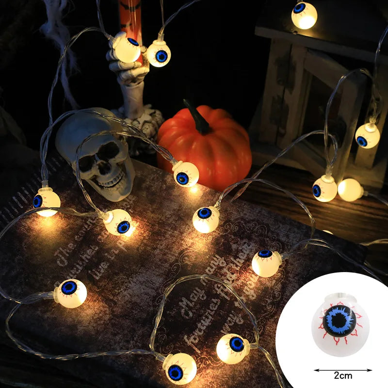 Product Image for Sandsberg | 1,5 m 10LED Halloween Lichterkette Kürbis Schädel Augen Bälle Geist Festival Party Laterne Süßes oder Saures Fröhlichen Halloween Tag 