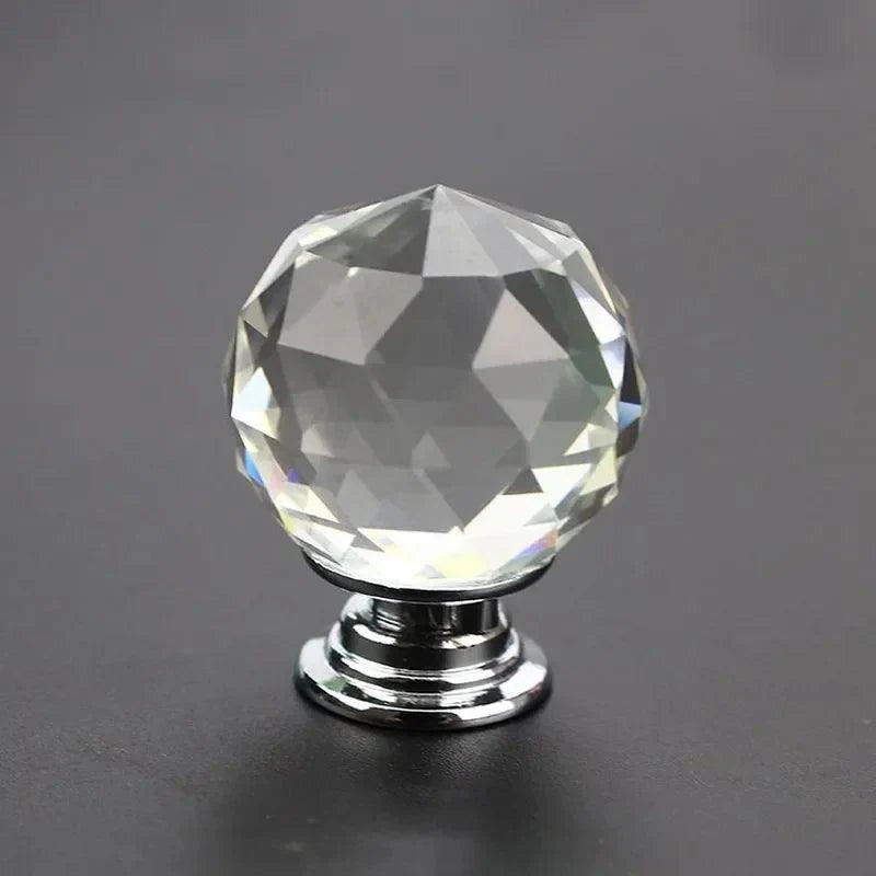 Product Image for Sandsberg | Elegante Klare Kristal Cabinet Knoppen - Stijlvolle Lade Trek Handvaten met Stevige Zink Legering Basis, Silberbasis / 20mm