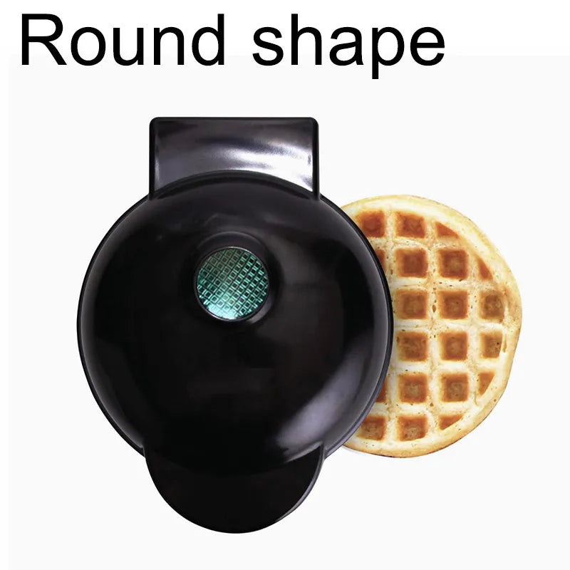 Product Image for Elektrische Mini-Waffelmaschine - 110V & 220V Küchenkochgerät für das Frühstück und Dessert der Kinder, kleine Spiegeleier, Schwarze kreisförmige Form