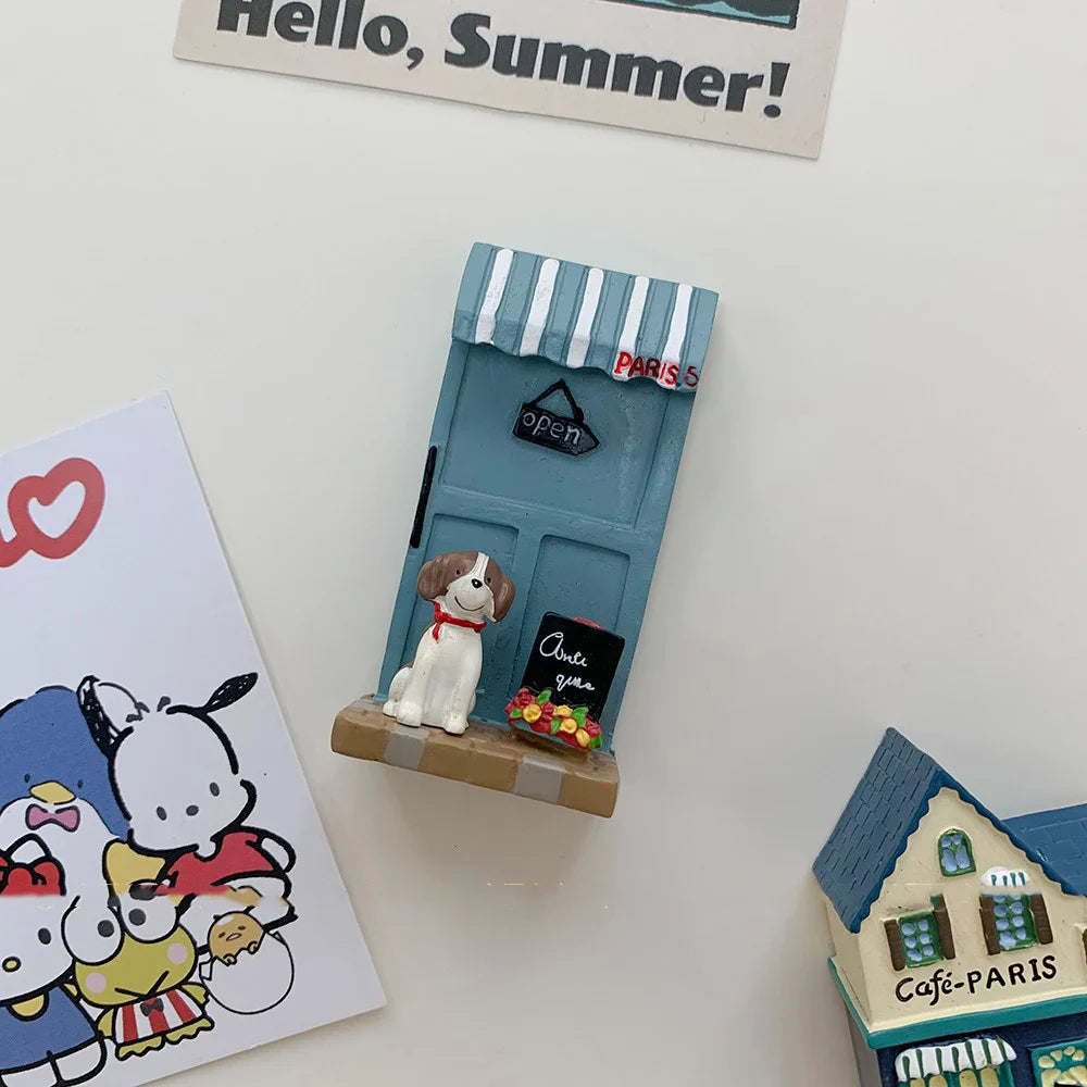 Product Image for Sandsberg | Haus und Hund Kühlschrank Aufkleber INS Cartoon Tür Dekorative Magnetaufkleber Welpen Magnet Aufkleber Foto Nachrichtenbrett Stic, 