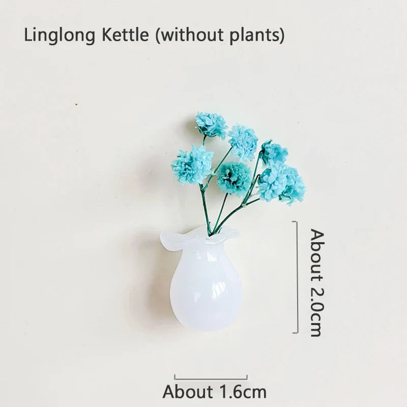 Product Image for Sandsberg | Mini Keramiken Vase Kühlschrankmagnet DIY Porzellan Vase Kühlschrankmagnet Nachricht Aufkleber Blume s Grüne Pflanze Küche Geschenk Dekor,