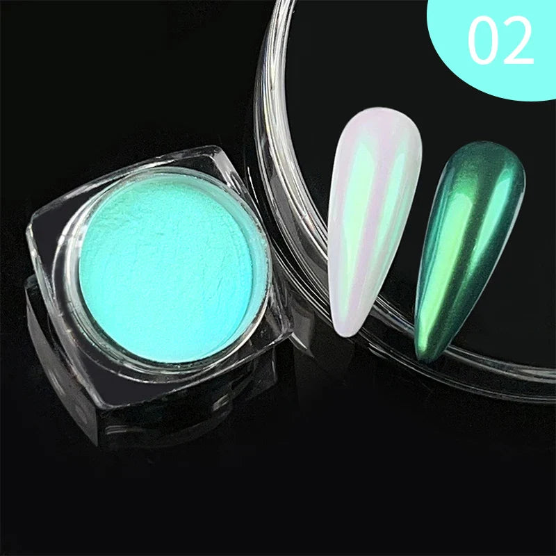 Product Image for Sandsberg | Aurora Pearl White Nails Glitter Dust Chrome Gradient Rubbing on Powder Mirror Reflective Magnetic Pigment Nagelkunst Dekorationen, 56053-