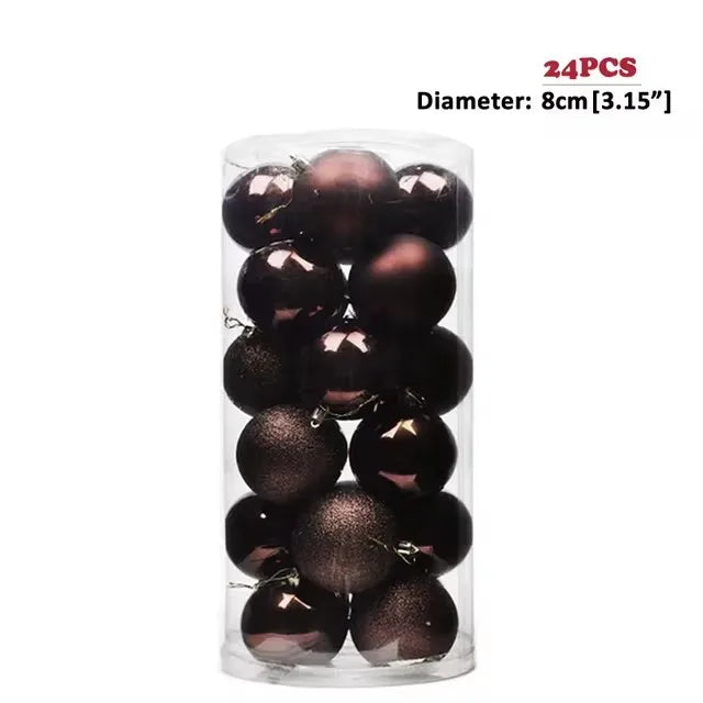 Product Image for Sandsberg | Neu 24 Stück/Los 8cm Farbdekoration Ball Weihnachtsbaum hängen Ornamente glänzender Kugelball für Zuhause Haus Bar Party Dekor, Schokolade