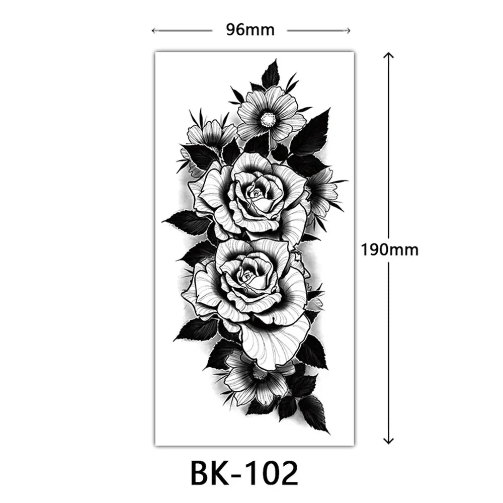 Product Image for Sandsberg | 1PCS Skizze Blumen Tattoo Aufkleber Schwarz Datura Arm Beine Tattoo Temporär Wasserdicht Haltbar Sexy Tattoo Aufkleber Für Frauen Körper, 