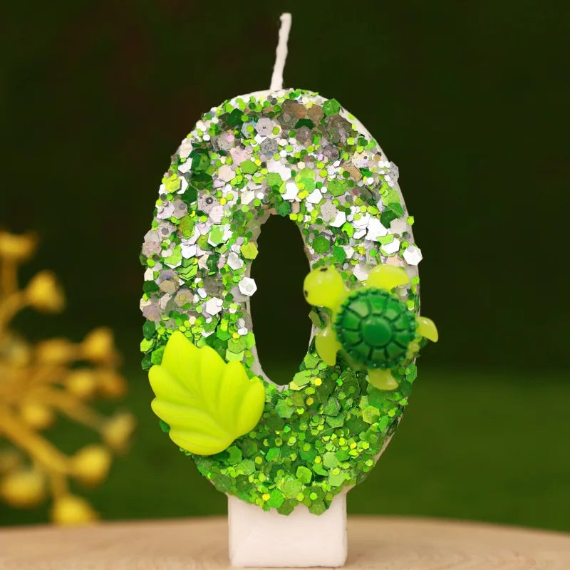 Product Image for Sandsberg | Geburtstagszahlenkerze Tier Schildkröte Kindergeburtstagskerzen Happy Birthday Kuchentopper Grüne Farbe, Schildkröte-0