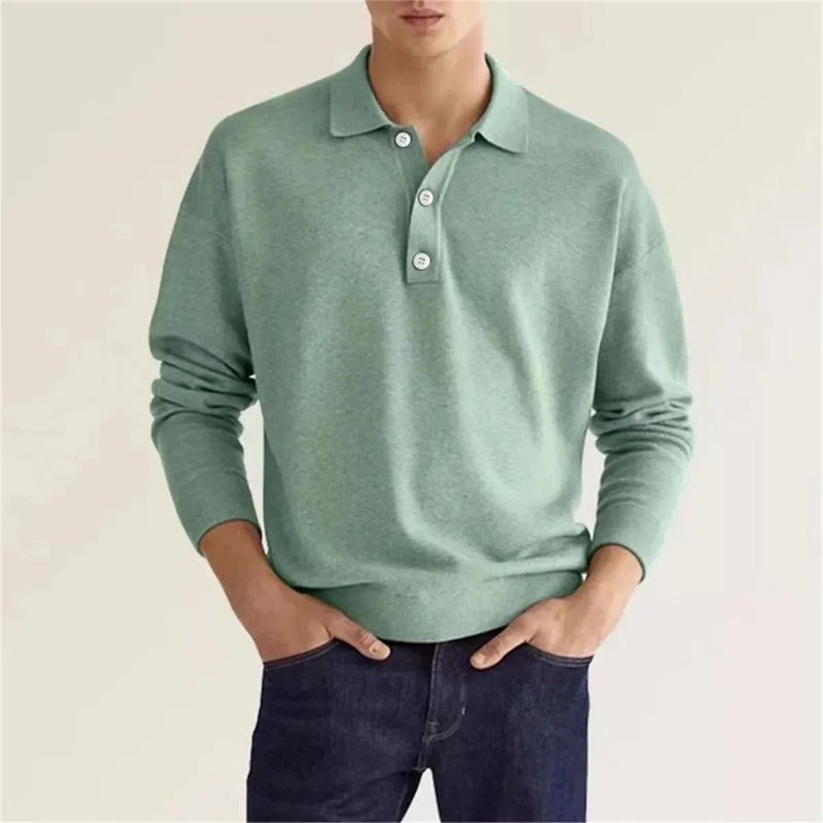 Product Image for V-Ausschnitt Poloshirt, hellgrün / L