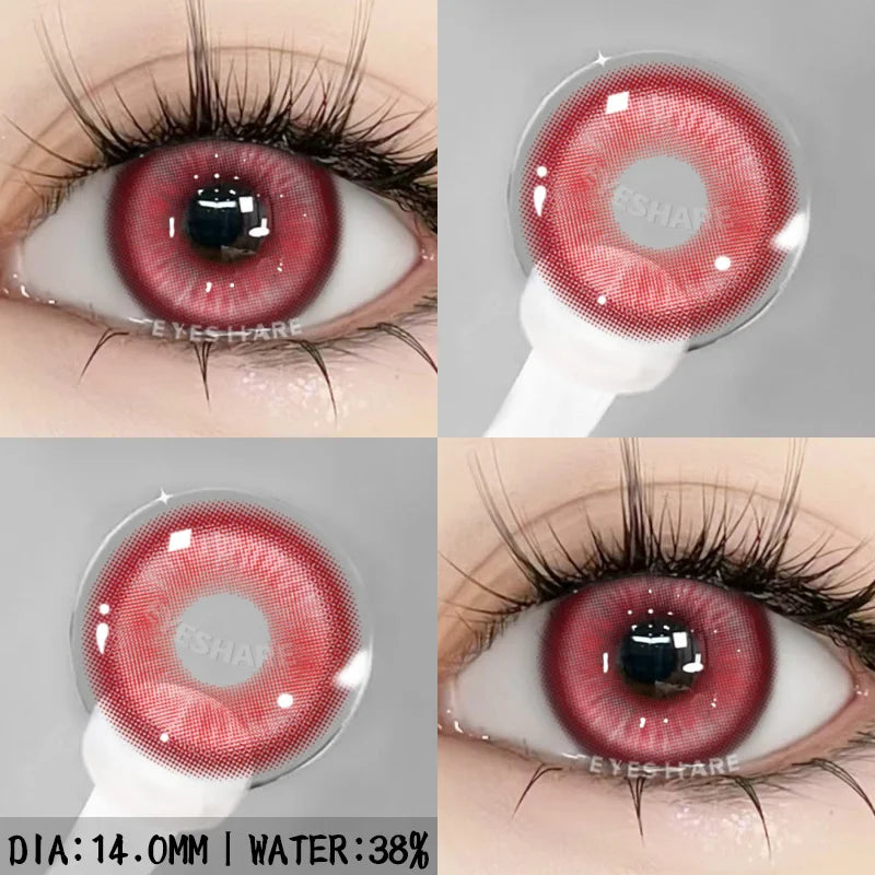 Product Image for Sandsberg | 1 Paar lila Linsen für Augen Farbkontaktlinsen Anime pinke Linsen blaue Pupillen für Augen Y2K Linsen für natürliche Augen, MADRID-ROT